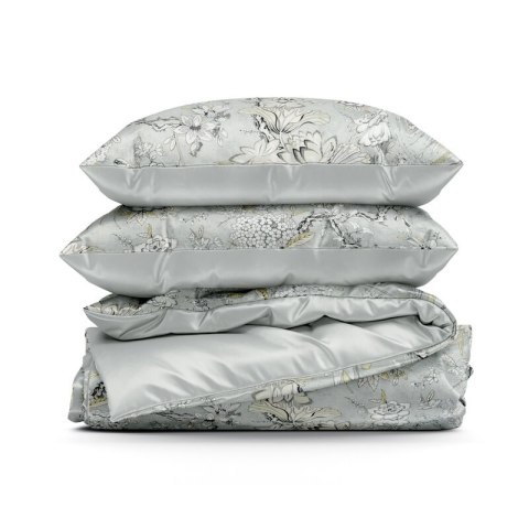 KOMPLET POŚCIELI SATYNOWEJ SPRING 72 160 X 200 CM JASNOSTALOWY