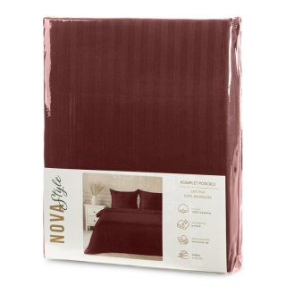KOMPLET POŚCIELI SATYNOWEJ VERA 140 X 200 CM BURGUNDOWY