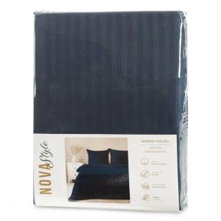 KOMPLET POŚCIELI SATYNOWEJ VERA 220 X 200 CM GRANATOWY