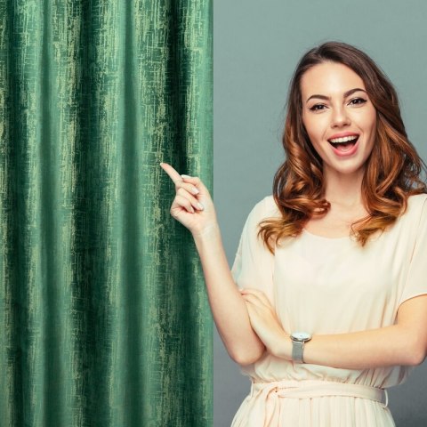 ZASŁONA GOTOWA MARSALA 140 X 250 CM ZIELONY