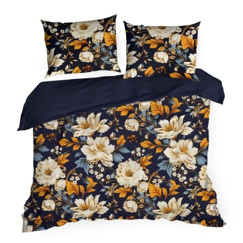 KOMPLET POŚCIELI BAWEŁNIANEJ FIORA 140 X 200 CM CZARNY