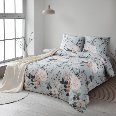 KOMPLET POŚCIELI BAWEŁNIANEJ ROSITA 140 X 200 CM SZARY