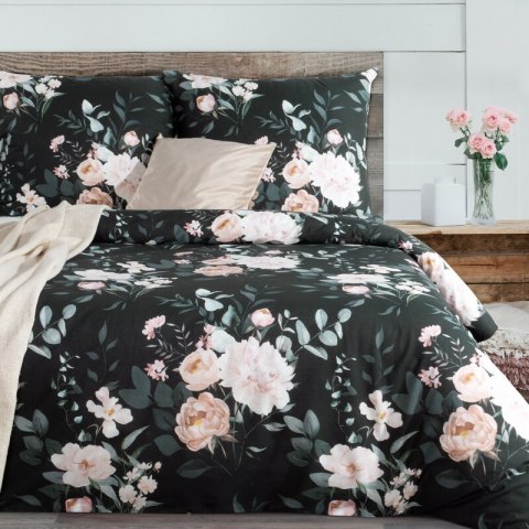 KOMPLET POŚCIELI BAWEŁNIANEJ ROSITA1 140 X 200 CM CZARNY