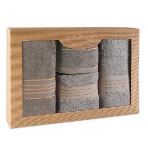 Ręcznik D Bawełna 100% Tiwano Popiel + Grafit (P) 2x50x90+2x70x140 kpl.