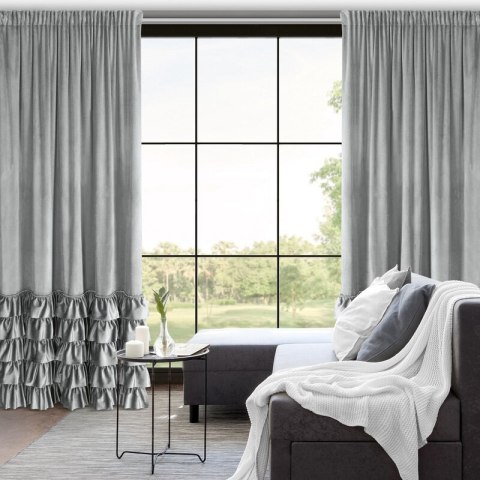 ZASŁONA GOTOWA CARLI NA TAŚMIE 140 X 250 CM SREBRNY