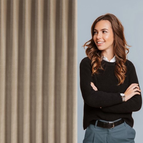 ZASŁONA GOTOWA MELANIE 125 X 270 CM CIEMNOBEŻOWY