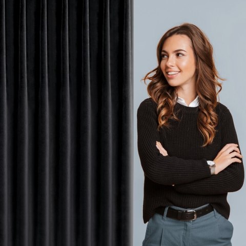 ZASŁONA GOTOWA MELANIE 210 X 270 CM CZARNY