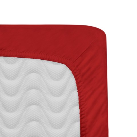 Prześcieradło satyna bawełniana z gumką czerwony 029/90x200
