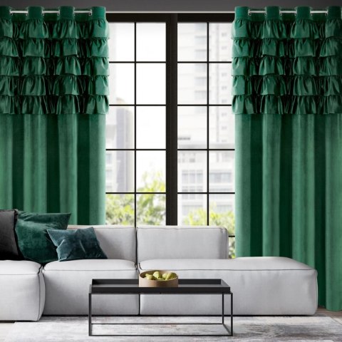 ZASŁONA GOTOWA AURA 140 X 250 CM CIEMNOZIELONY