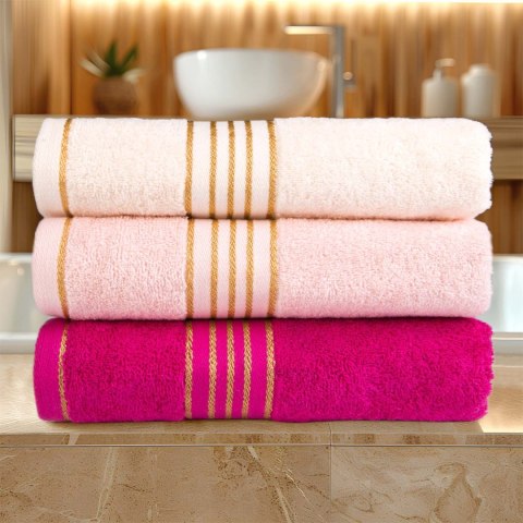 Ręcznik D Bawełna 100% Tiwano Jasny Popiel + Fuksja (P) 2x30x50+2x50x90+2x70x140 kpl.