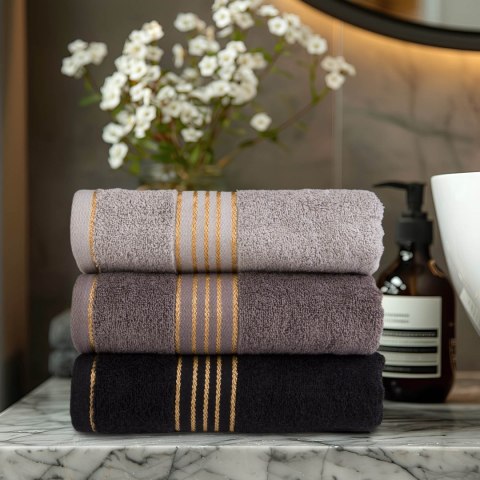 Ręcznik D Bawełna 100% Tiwano Jasny Popiel + Grafit (P) 2x30x50+2x50x90+2x70x140 kpl.