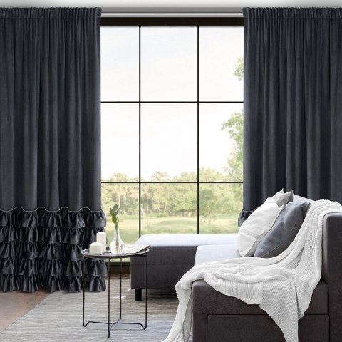 ZASŁONA GOTOWA CARLI NA TAŚMIE 140 X 250 CM CZARNY