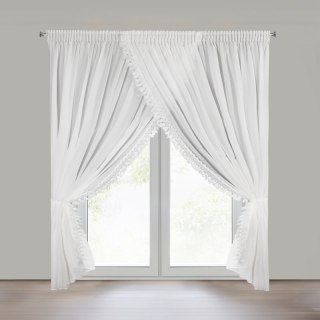 FIRANA GOTOWA LORETA 1 NA TAŚMIE 400 X 250 CM BIAŁY