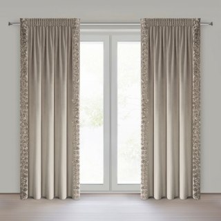 ZASŁONA GOTOWA ROSES 14 NA TAŚMIE 140 X 270 CM BEŻOWY