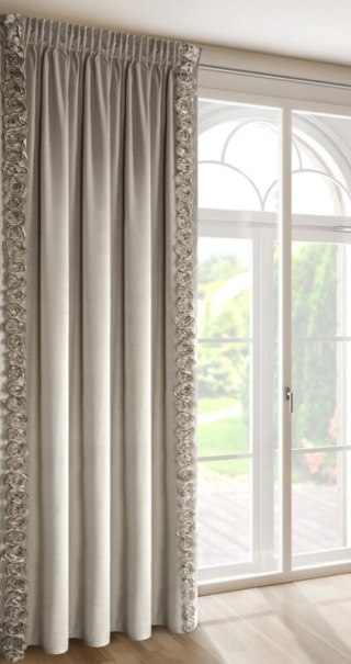 ZASŁONA GOTOWA ROSES 14 NA TAŚMIE 140 X 270 CM BEŻOWY