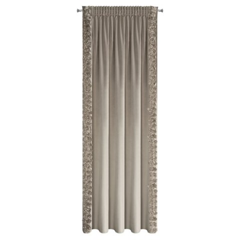 ZASŁONA GOTOWA ROSES 14 NA TAŚMIE 140 X 270 CM BEŻOWY