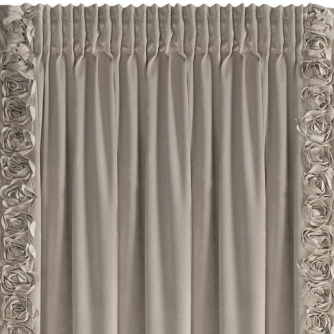 ZASŁONA GOTOWA ROSES 14 NA TAŚMIE 140 X 270 CM BEŻOWY