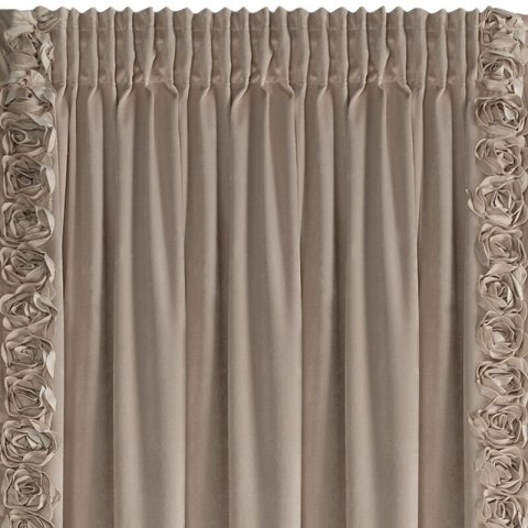 ZASŁONA GOTOWA ROSES 14 NA TAŚMIE 140 X 270 CM CIEMNOBEŻOWY