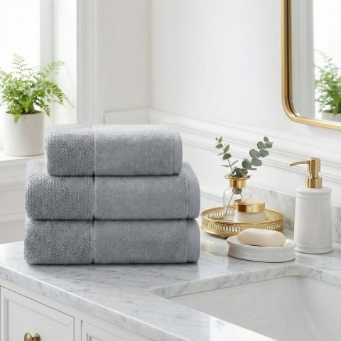 RĘCZNIK ARIA (02) 70 X 140 CM SREBRNY