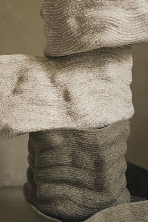 Kosz Mały Bawełniany Stonewashed Tall Natural