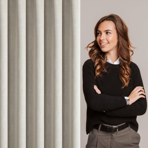 ZASŁONA GOTOWA LEYA NA TAŚMIE 140 X 270 CM CIEMNOBEŻOWY