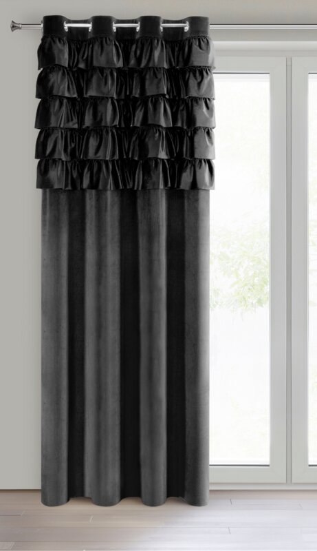 ZASŁONA GOTOWA AURA 140 X 250 CM CZARNY