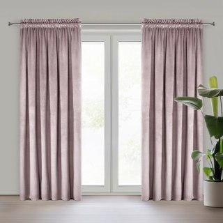 ZASŁONA GOTOWA D91 ROSA NA TAŚMIE 135 X 300 CM PUDROWY RÓŻ
