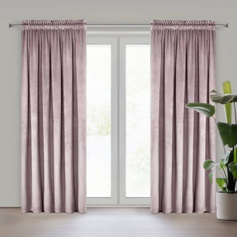 ZASŁONA GOTOWA D91 ROSA NA TAŚMIE 135 X 300 CM PUDROWY RÓŻ