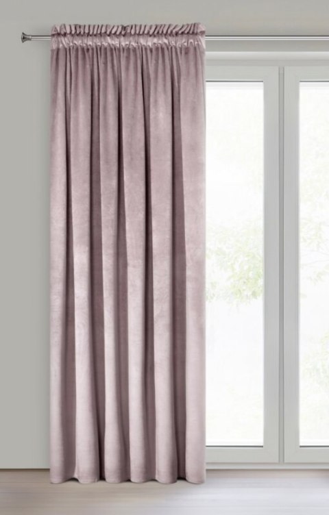 ZASŁONA GOTOWA D91 ROSA NA TAŚMIE 135 X 300 CM PUDROWY RÓŻ