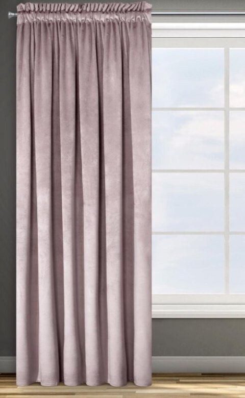 ZASŁONA GOTOWA D91 ROSA NA TAŚMIE 135 X 300 CM PUDROWY RÓŻ