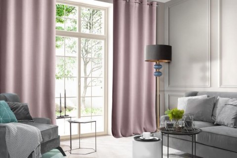 ZASŁONA GOTOWA D91 ROSA NA TAŚMIE 135 X 300 CM PUDROWY RÓŻ