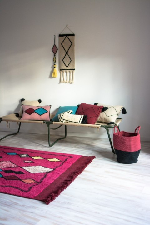 Lorena Canals Kosz dekoracyjny Zoco Black/Aubergine Lorena Canals Kosz dekoracyjny Zoco Black/Aubergine