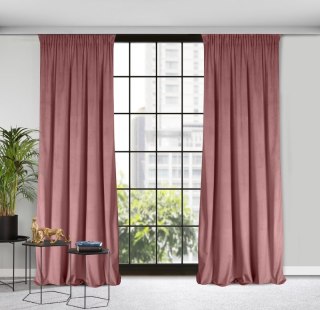 ZASŁONA GOTOWA D91 ROSA NA TAŚMIE 135 X 300 CM CIEMNORÓŻOWY