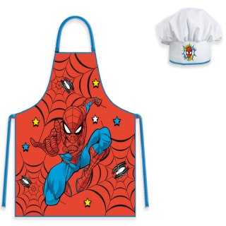 Fartuszek dziecięcy z czapką Spiderman czerwony