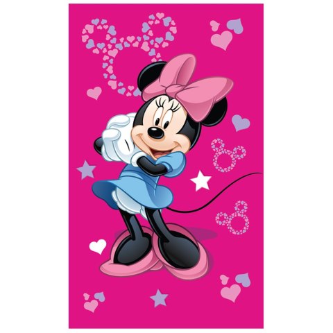 Ręcznik bawełniany 30x50 Myszka Minnie ciemy róż