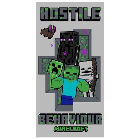 Ręcznik bawełniany 70x140 Minecraft jasny szary Ręcznik bawełniany 70x140 Minecraft jasny szary