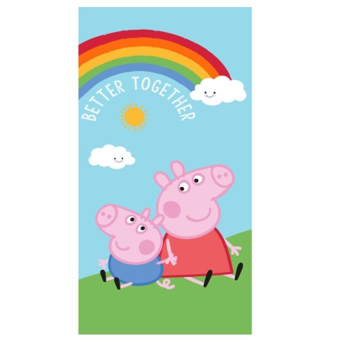 Ręcznik bawełniany 70x140 Peppa i George tęcza Ręcznik bawełniany 70x140 Peppa i George tęcza