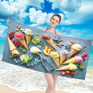 Ręcznik plażowy mikrofibra 100x180 Lody rożki