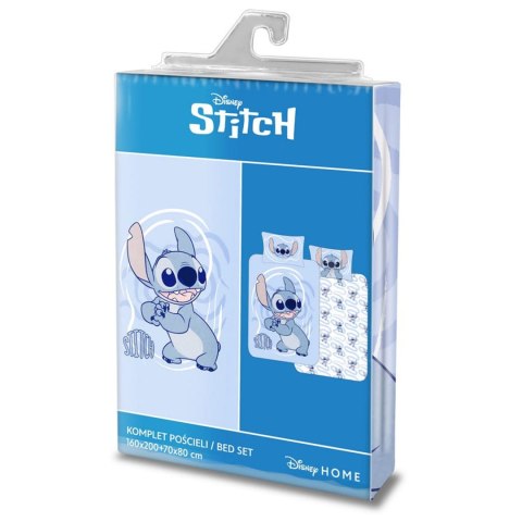 Pościel bawełna 160x200+1p70x80 Lilo i Stitch 002 niebieski