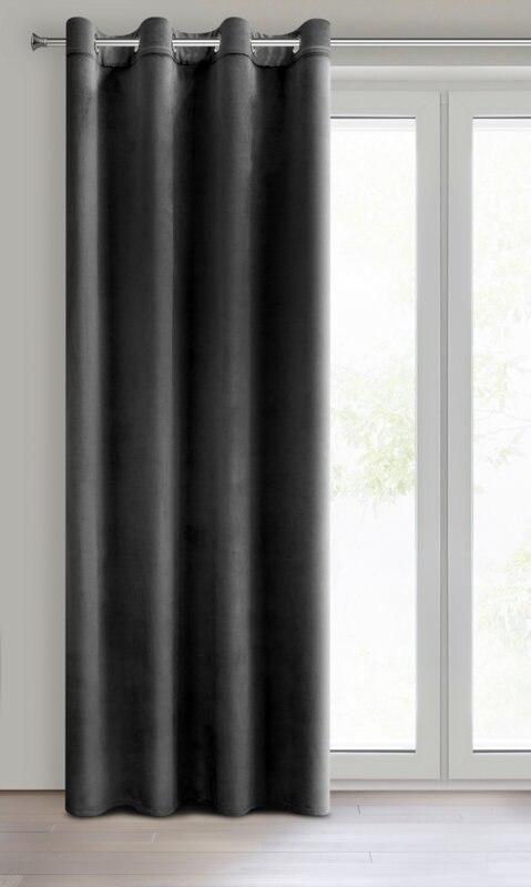 ZASŁONA GOTOWA D91 ROSA 140 X 250 CM CZARNY