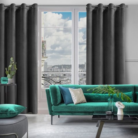 ZASŁONA GOTOWA D91 ROSA 140 X 250 CM CZARNY