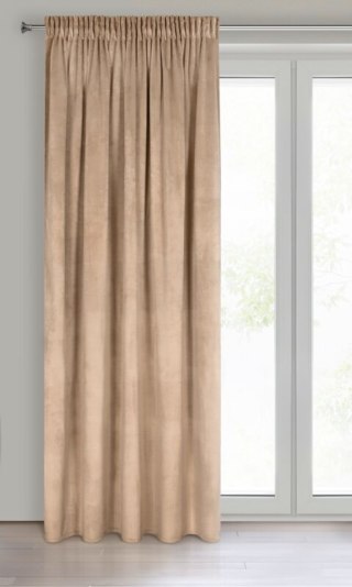 ZASŁONA GOTOWA D91 ROSA NA TAŚMIE 140 X 270 CM CIEMNOBEŻOWY