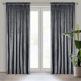 ZASŁONA GOTOWA D91 ROSA NA TAŚMIE 140 X 270 CM GRAFITOWY