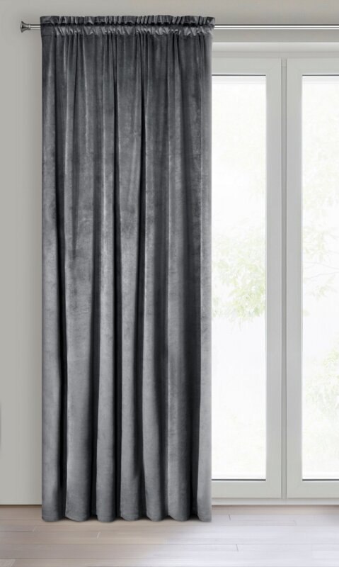 ZASŁONA GOTOWA D91 ROSA NA TAŚMIE 140 X 270 CM GRAFITOWY