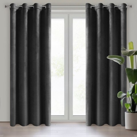 ZASŁONA GOTOWA MELANIE 140 X 250 CM CZARNY ZASŁONA GOTOWA MELANIE 140 X 250 CM CZARNY
