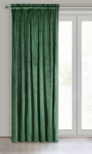 ZASŁONA GOTOWA MELANIE NA TAŚMIE 140 X 270 CM CIEMNOZIELONY