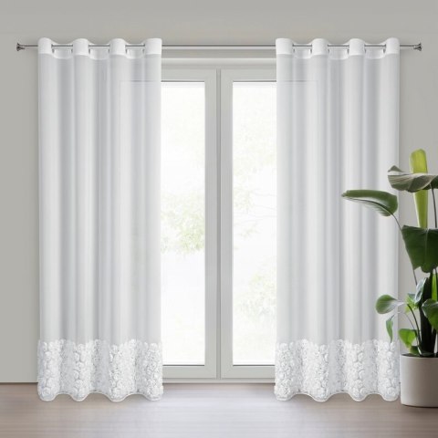 ZASŁONA GOTOWA ROSES 7 140 X 250 CM BIAŁY
