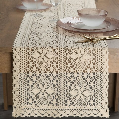 OBRUS MARY 40 X 140 CM JASNOBEŻOWY OBRUS MARY 40 X 140 CM JASNOBEŻOWY