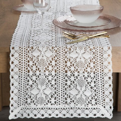 OBRUS MARY 40 X 180 CM BIAŁY OBRUS MARY 40 X 180 CM BIAŁY