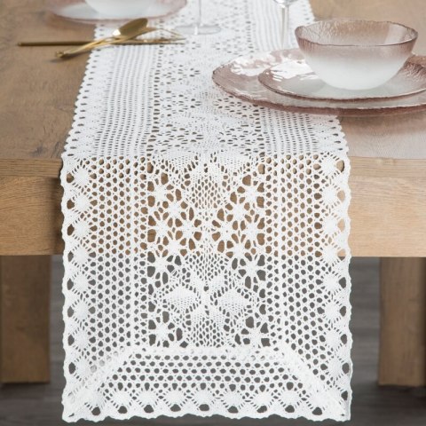 OBRUS MEGGY 32 X 140 CM BIAŁY OBRUS MEGGY 32 X 140 CM BIAŁY